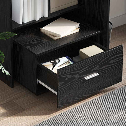 Schubladenschrank 55 x 45 x 31 cm Schwarz Eichen-Optik