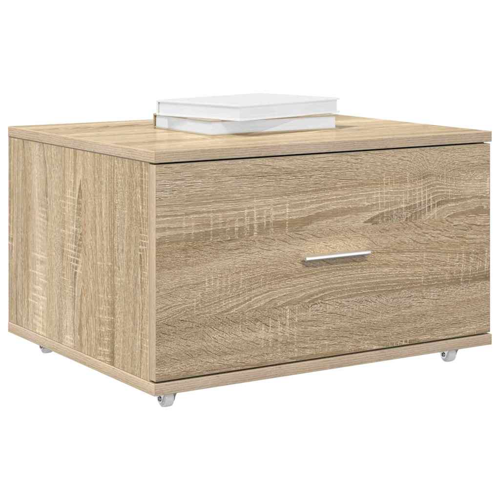 Schubladenschrank mit Rad Braun 55 x 45 x 33,5 cm Holzwerkstoff