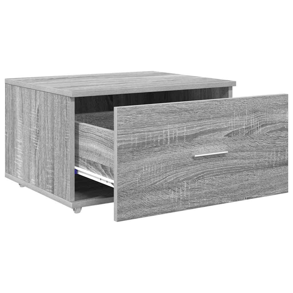 Schubladenschrank mit Rad Grau 55 x 45 x 33,5 cm Holzwerkstoff