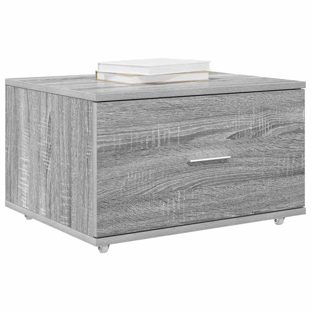 Schubladenschrank mit Rad Grau 55 x 45 x 33,5 cm Holzwerkstoff