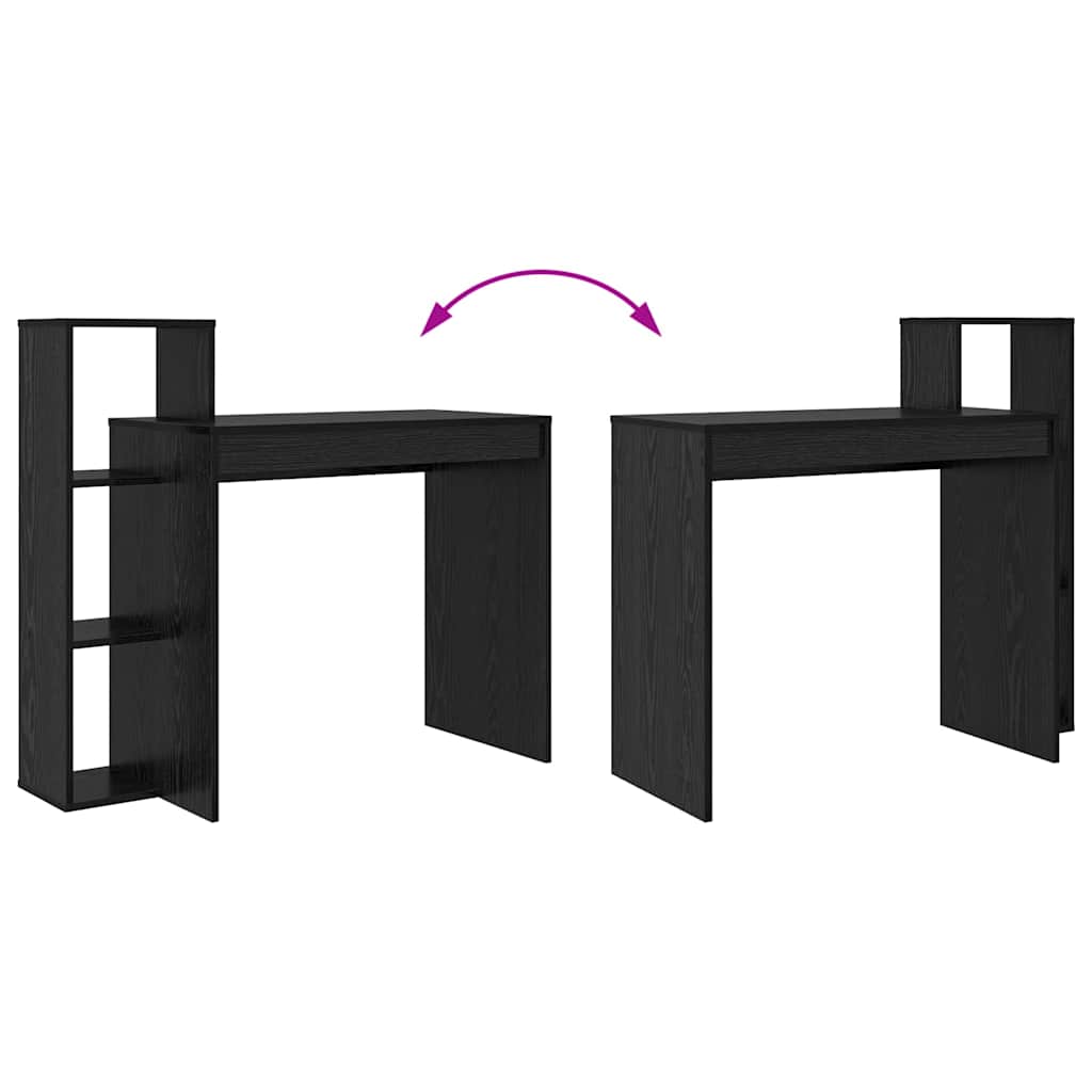Schreibtisch Schwarz Eichen-Optik Holzwerkstoff