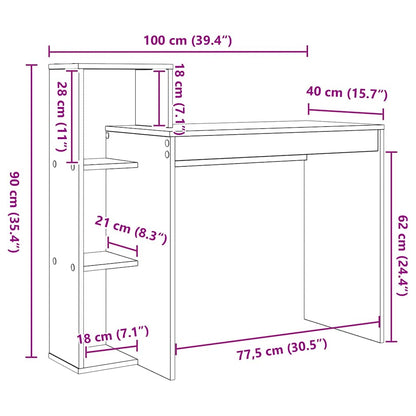 Schreibtisch Beton Grau Holzwerkstoff 100 x 40 x 90 cm