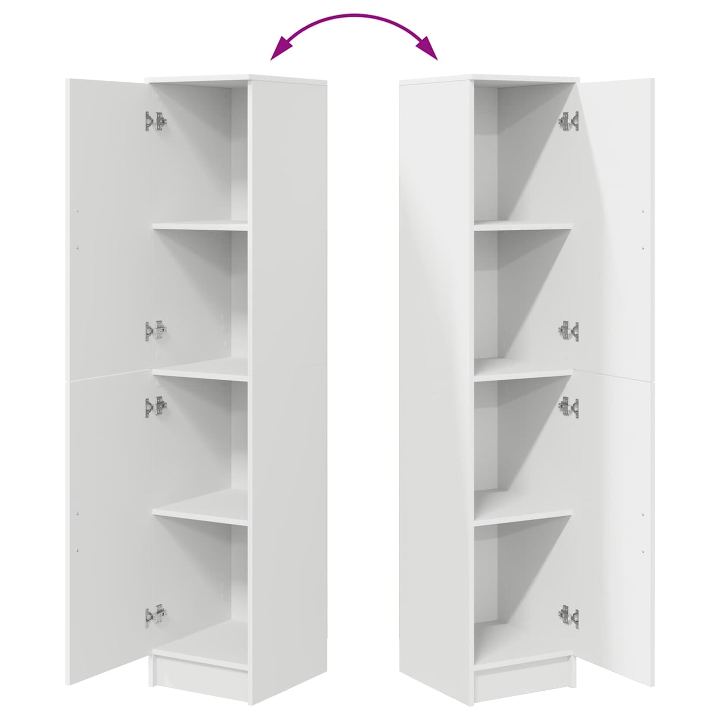 Highboard Weiß 35 x 39 x 168 cm