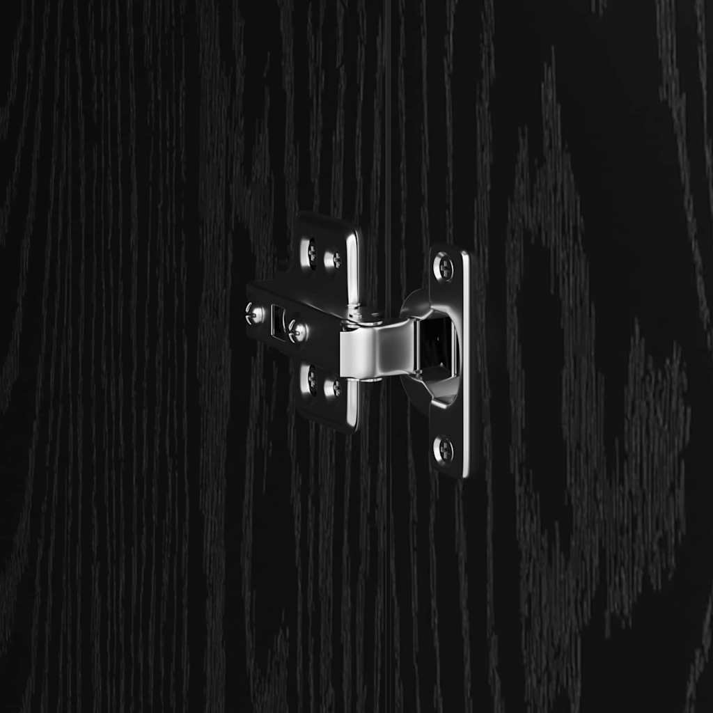 Highboard Schwarz Eichen-Optik 35 x 39 x 168 cm