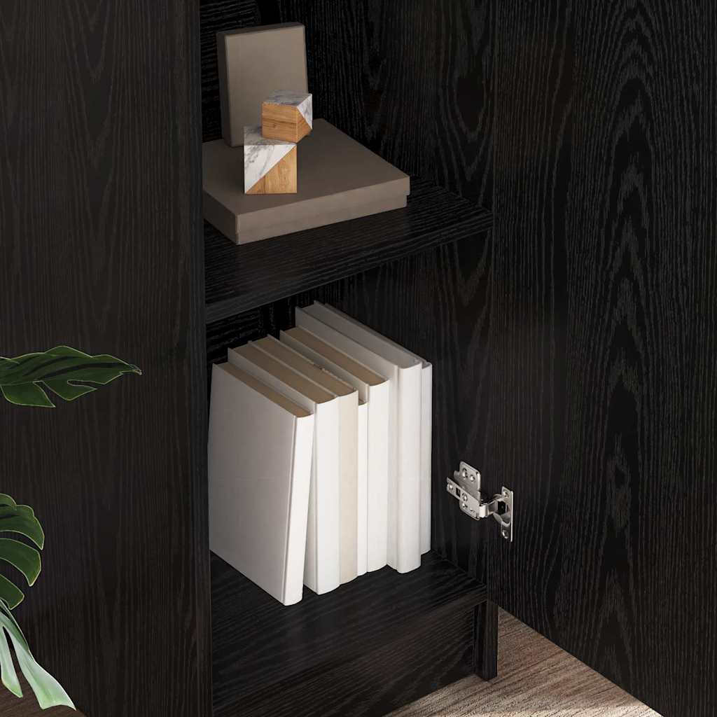 Highboard Schwarz Eichen-Optik 35 x 39 x 168 cm