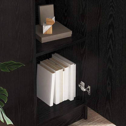 Highboard Schwarz Eichen-Optik 35 x 39 x 168 cm