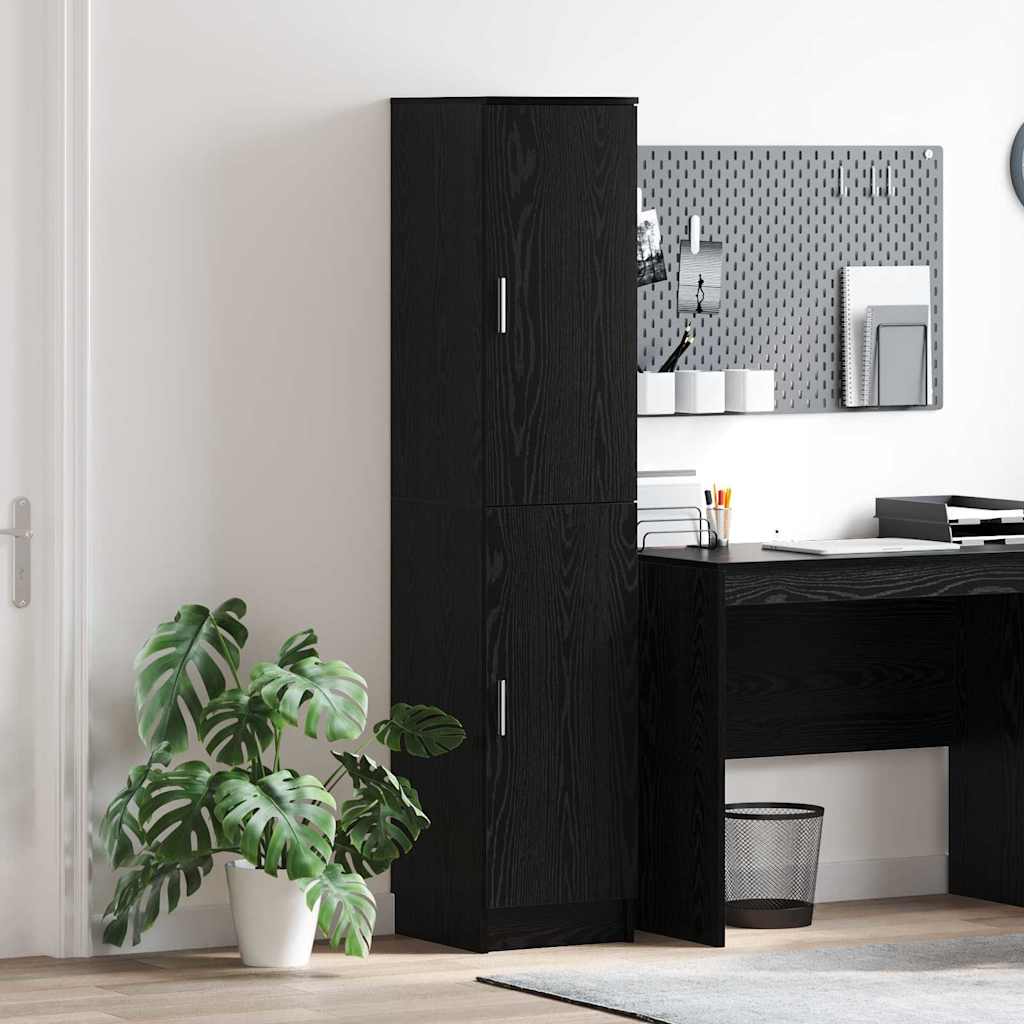 Highboard Schwarz Eichen-Optik 35 x 39 x 168 cm