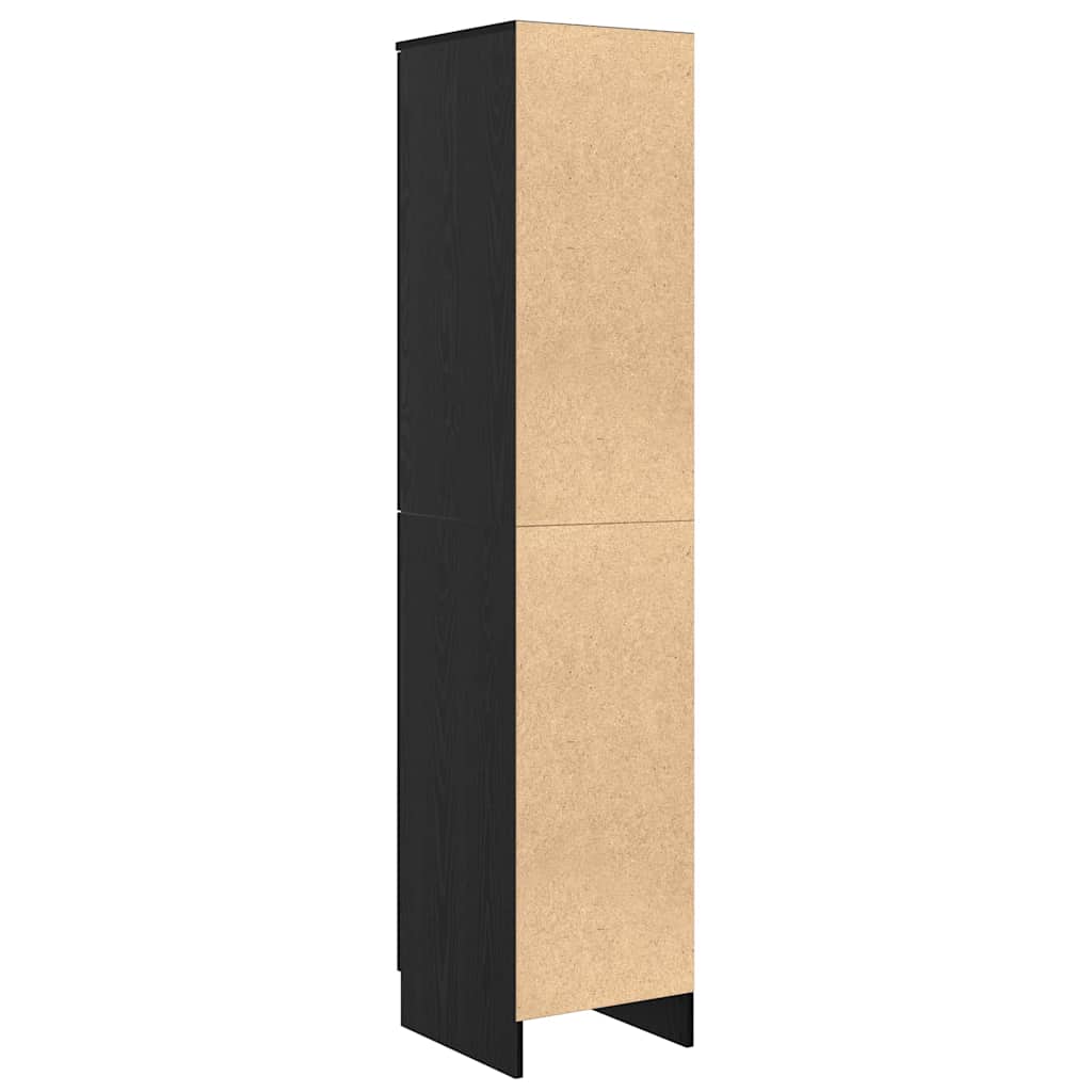 Highboard Schwarz Eichen-Optik 35 x 39 x 168 cm