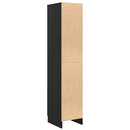 Highboard Schwarz Eichen-Optik 35 x 39 x 168 cm