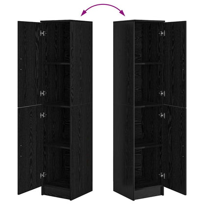 Highboard Schwarz Eichen-Optik 35 x 39 x 168 cm