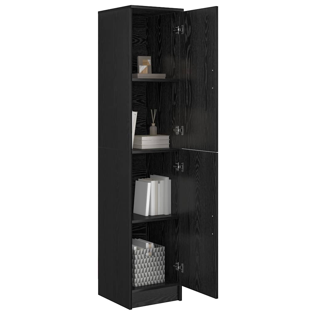 Highboard Schwarz Eichen-Optik 35 x 39 x 168 cm