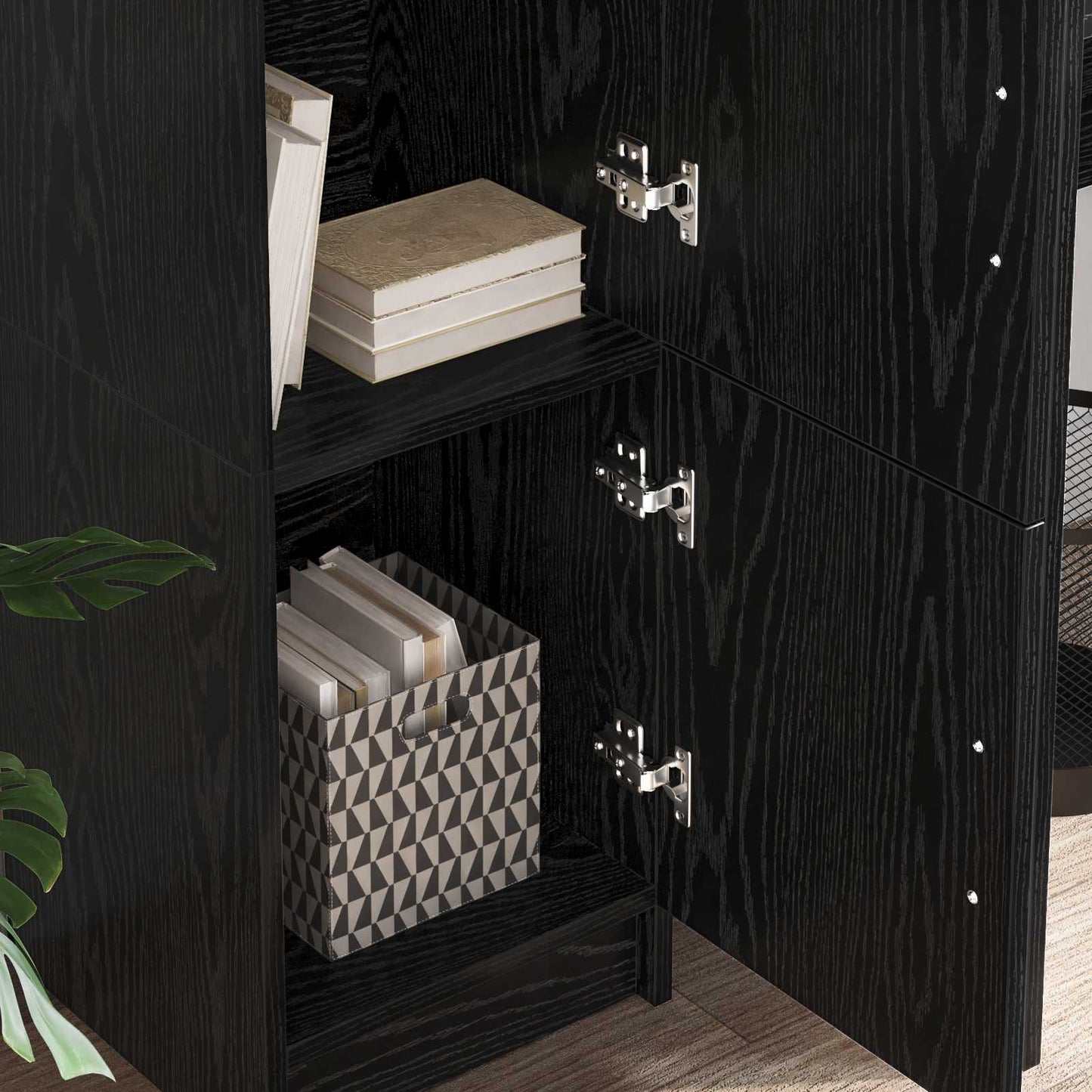 Highboard Schwarz Eichen-Optik 31,5 x 32 x 122,5 cm