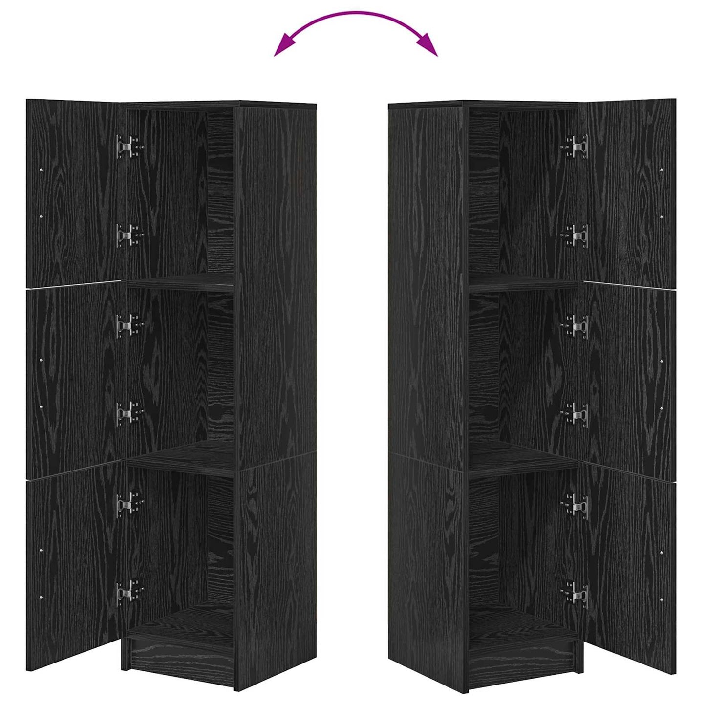Highboard Schwarz Eichen-Optik 31,5 x 32 x 122,5 cm