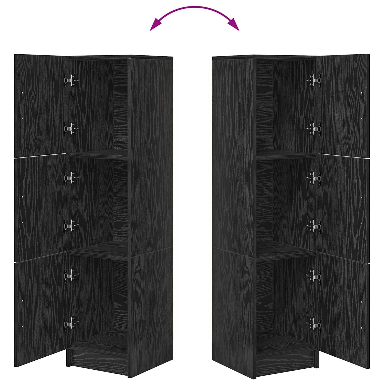 Highboard Schwarz Eichen-Optik 31,5 x 32 x 122,5 cm