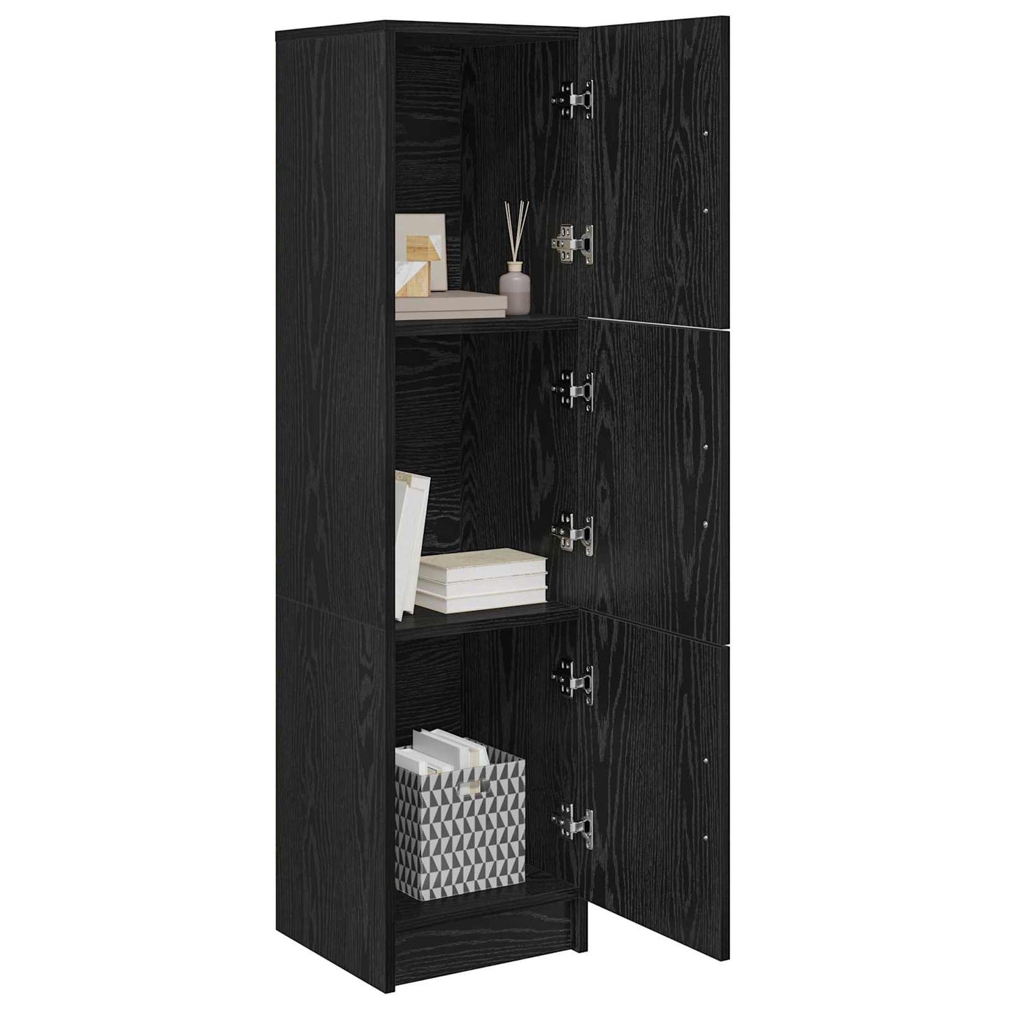 Highboard Schwarz Eichen-Optik 31,5 x 32 x 122,5 cm