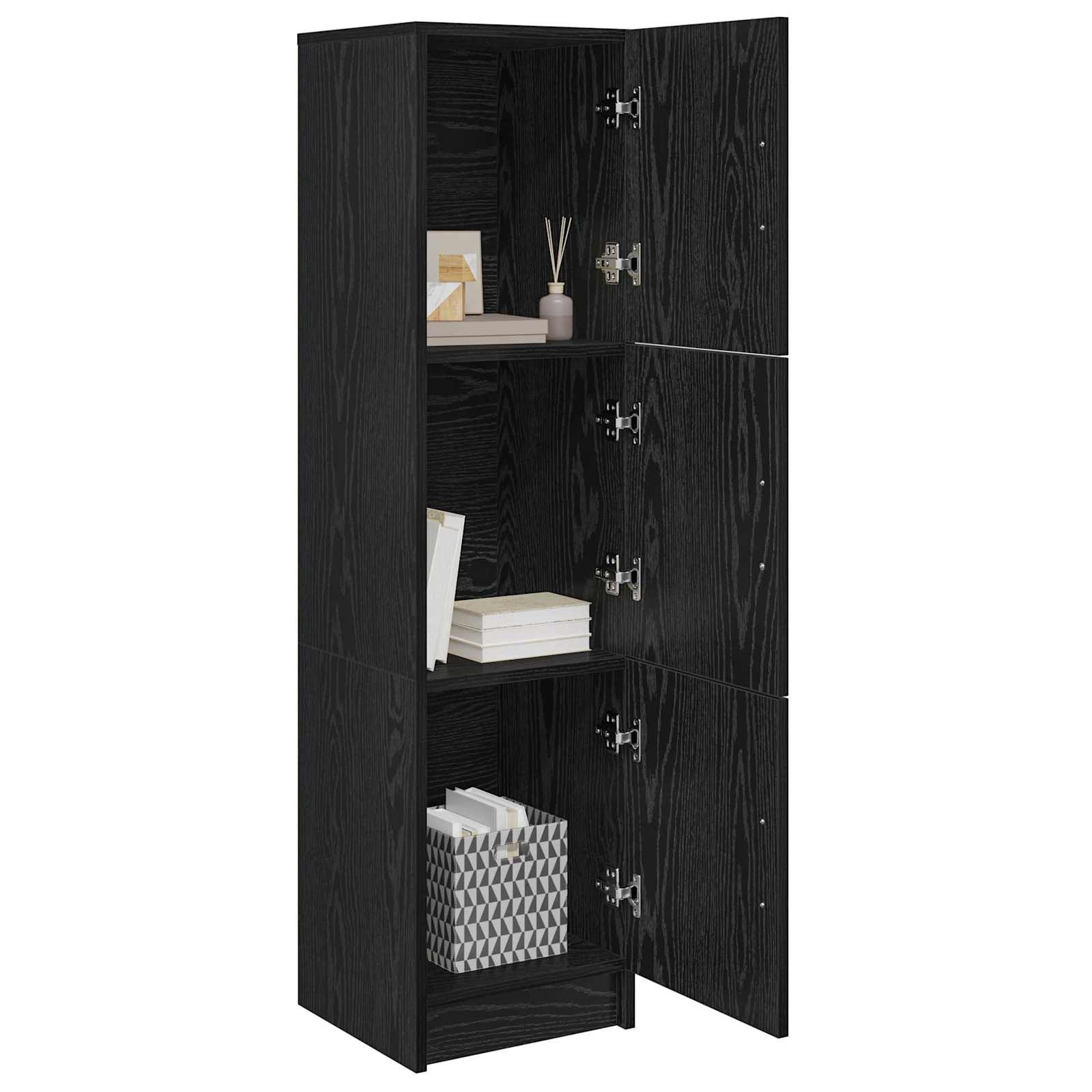 Highboard Schwarz Eichen-Optik 31,5 x 32 x 122,5 cm