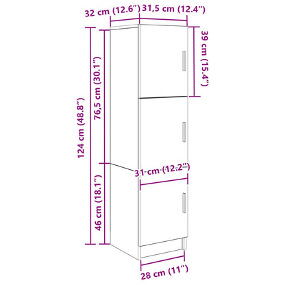 Highboard Geräucherte Eiche 31,5 x 32 x 122,5 cm