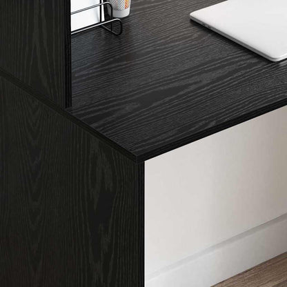 Schreibtisch Schwarz Eichen-Optik 102 x 50 x 124 cm