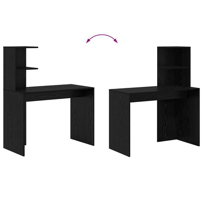 Schreibtisch Schwarz Eichen-Optik 102 x 50 x 124 cm