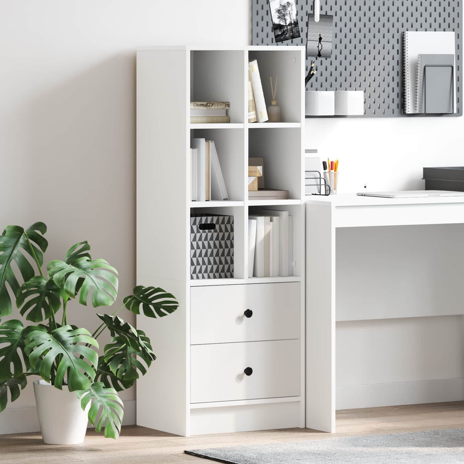 Highboard Weiß 45,5 x 34 x 127 cm