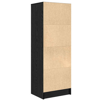 Highboard Schwarz Eichen-Optik 45,5 x 34 x 127 cm
