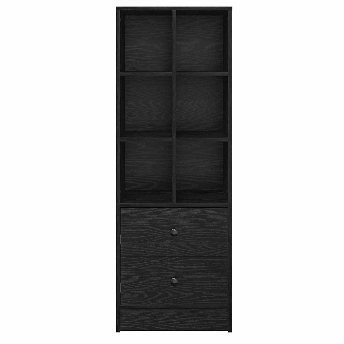 Highboard Schwarz Eichen-Optik 45,5 x 34 x 127 cm