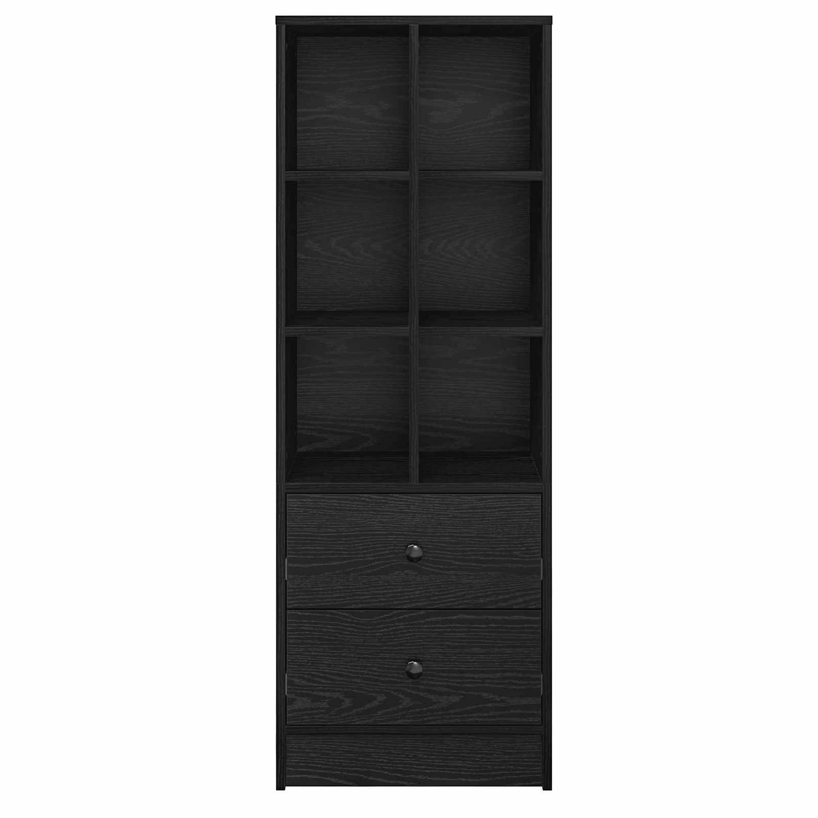 Highboard Schwarz Eichen-Optik 45,5 x 34 x 127 cm