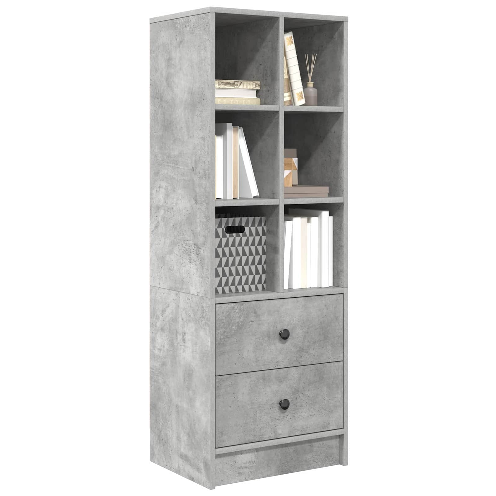 Highboard mit Schubladen Beton Grau 45,5 x 34 x 127 cm