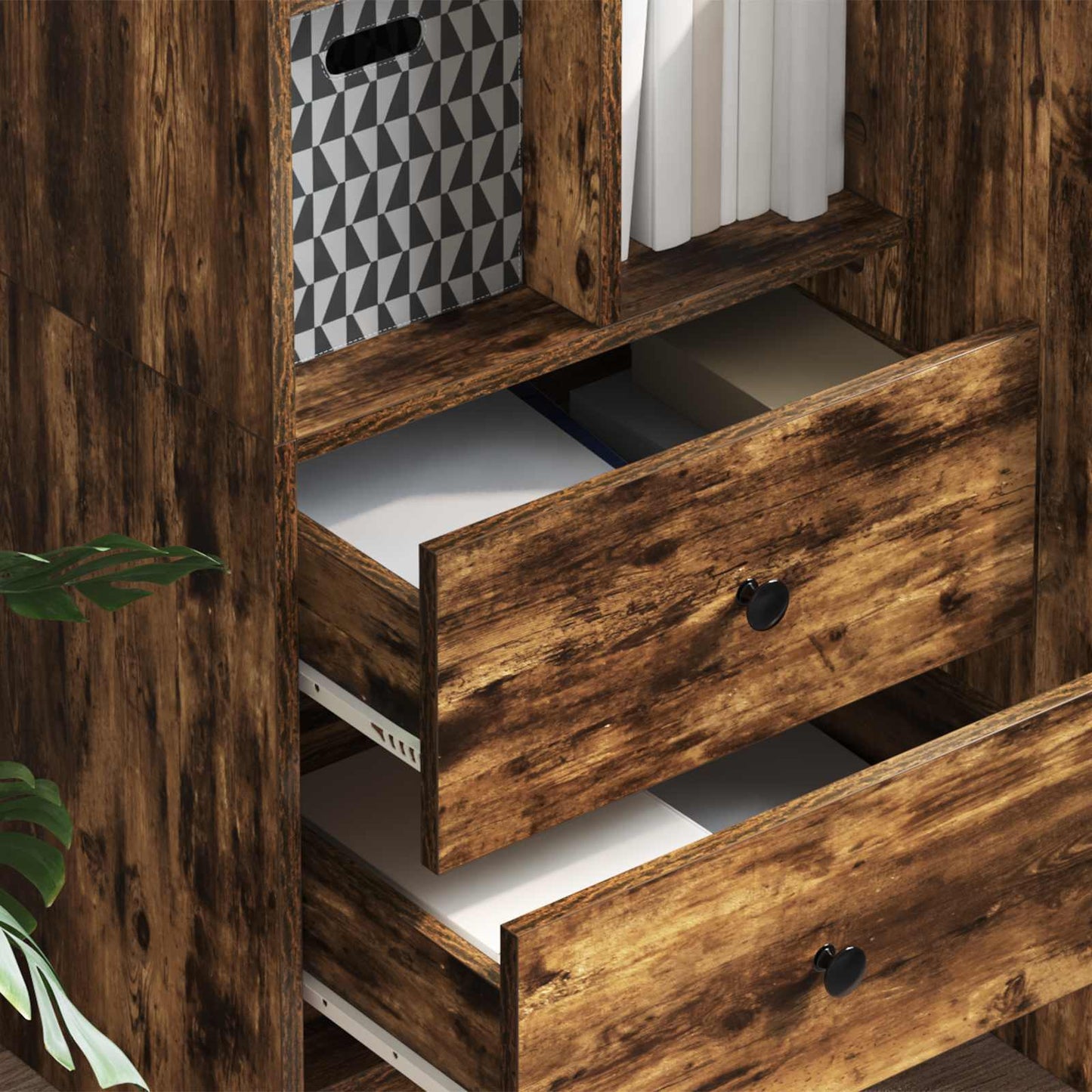 Highboard mit Schubladen Geräucherte Eiche 45,5 x 34 x 127 cm