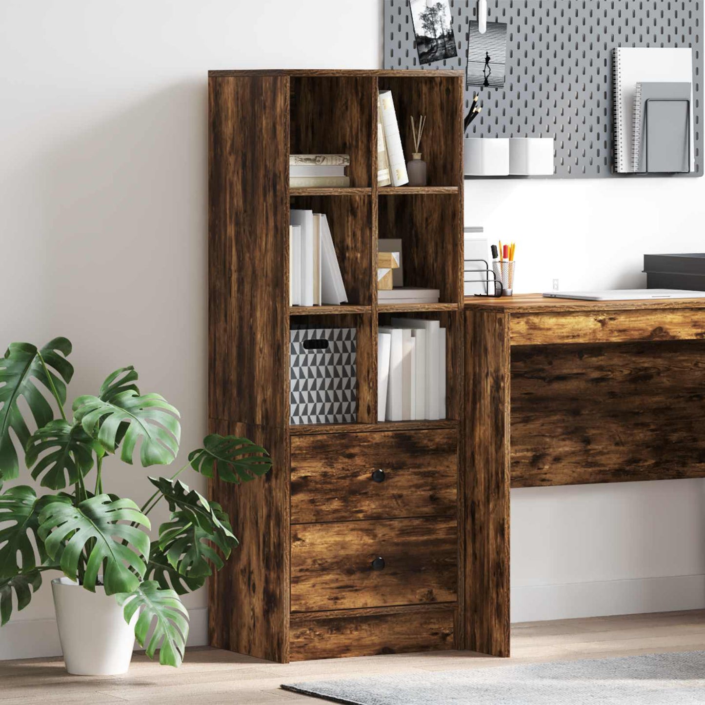 Highboard mit Schubladen Geräucherte Eiche 45,5 x 34 x 127 cm