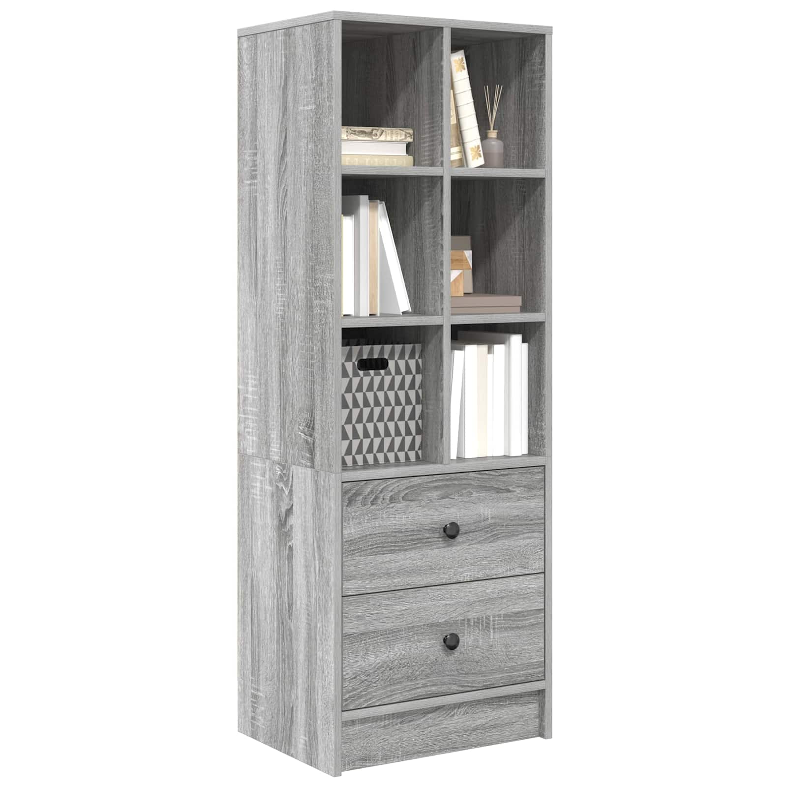 Highboard mit Schubladen Graues Sonoma 45,5 x 34 x 127 cm