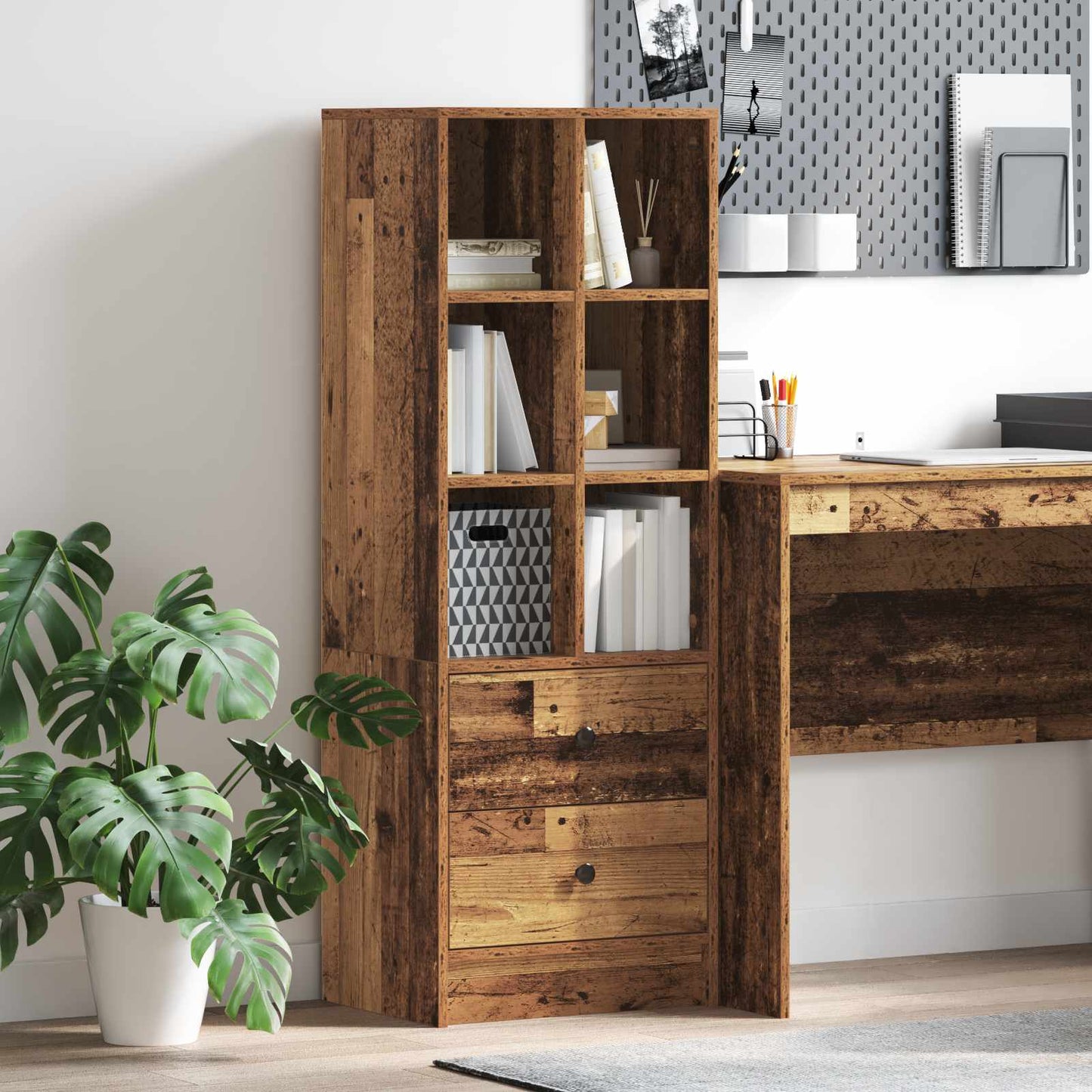 Highboard mit Schubladen Altholz 45,5 x 34 x 127 cm