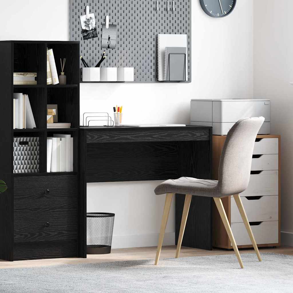 Schreibtisch Schwarz Eichen-Optik 90 x 40 x 76 cm