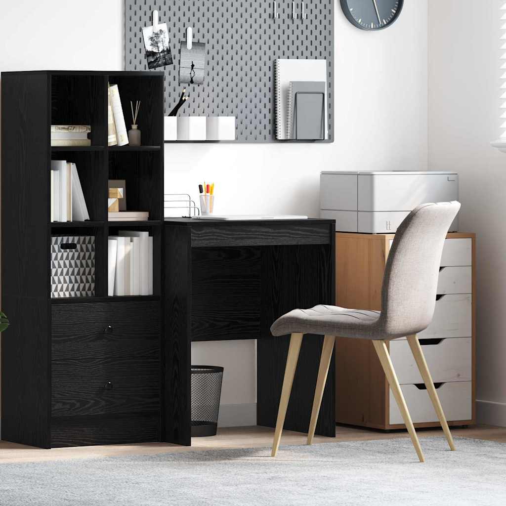 Schreibtisch Schwarz Eichen-Optik 60 x 50 x 76 cm