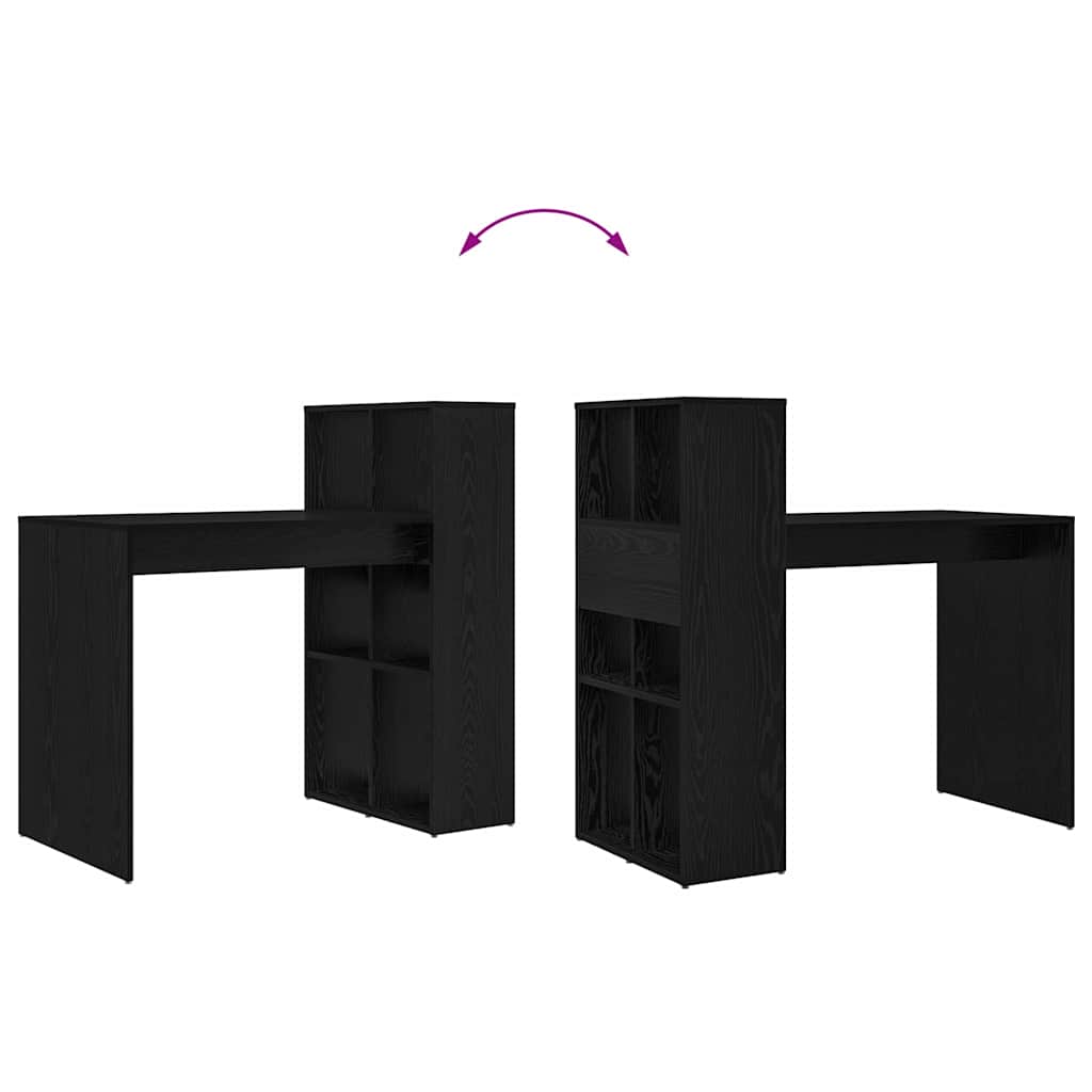 Schreibtisch Schwarz Eichen-Optik Holzwerkstoff
