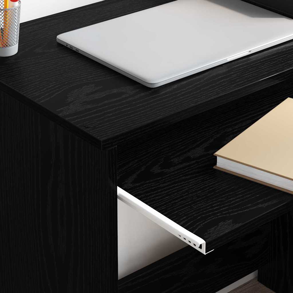 Schreibtisch Schwarz Eichen-Optik 106 x 41 x 88.5 cm