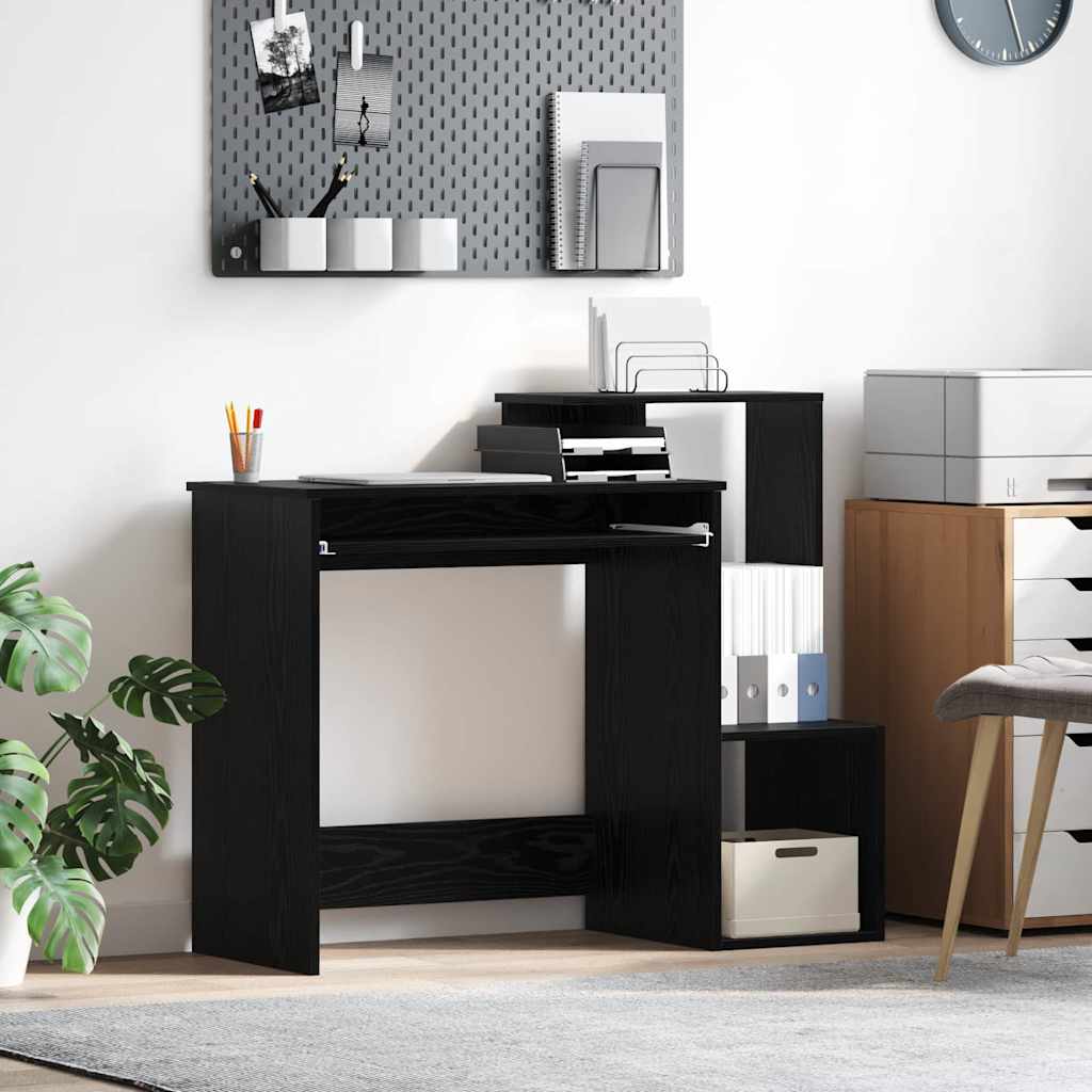 Schreibtisch Schwarz Eichen-Optik 106 x 41 x 88.5 cm