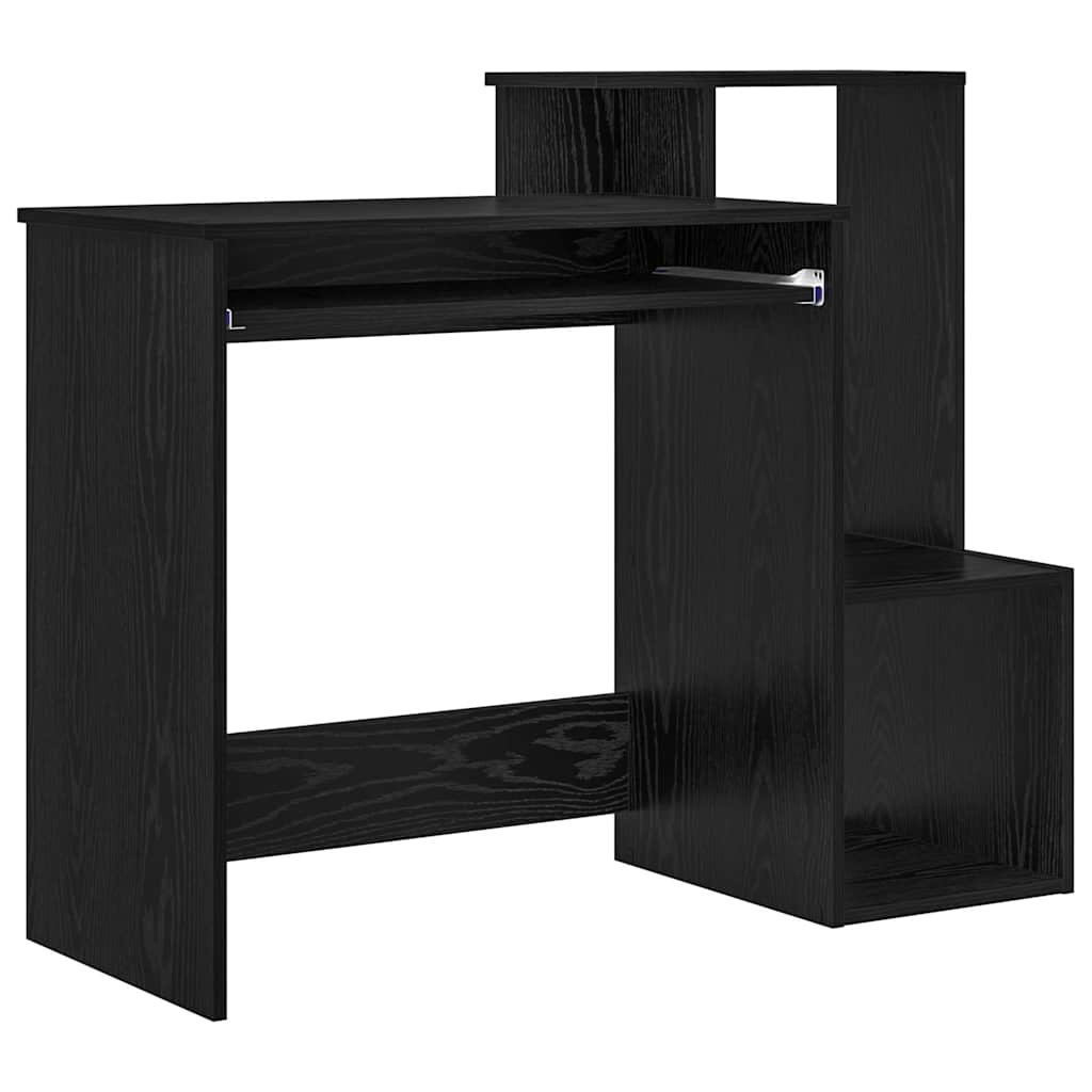 Schreibtisch Schwarz Eichen-Optik 106 x 41 x 88.5 cm
