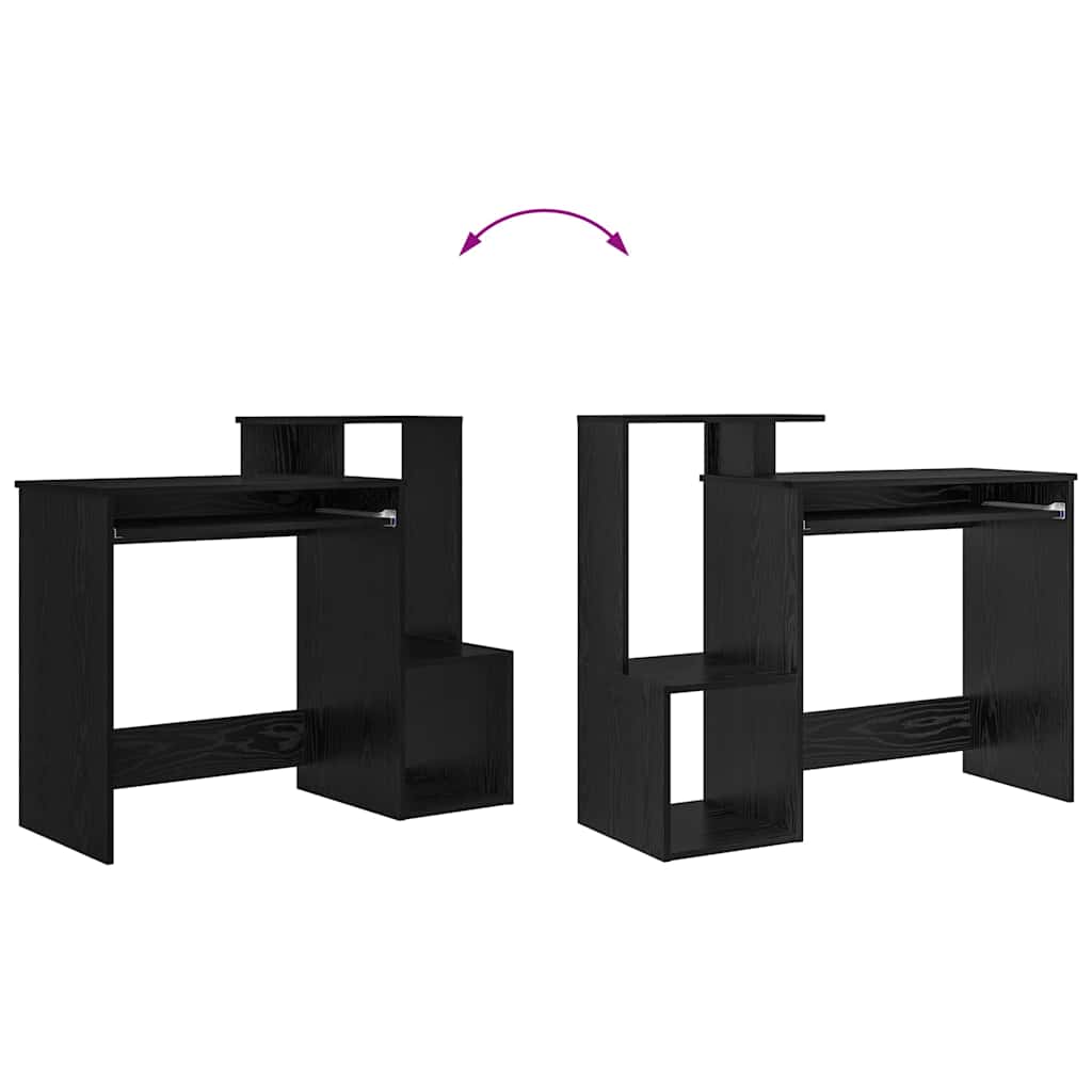 Schreibtisch Schwarz Eichen-Optik 106 x 41 x 88.5 cm