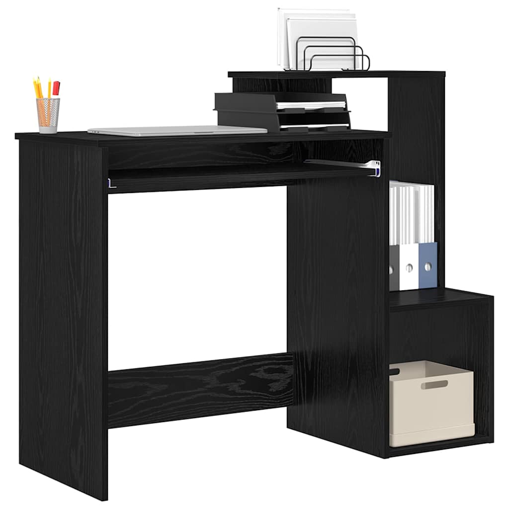Schreibtisch Schwarz Eichen-Optik 106 x 41 x 88.5 cm