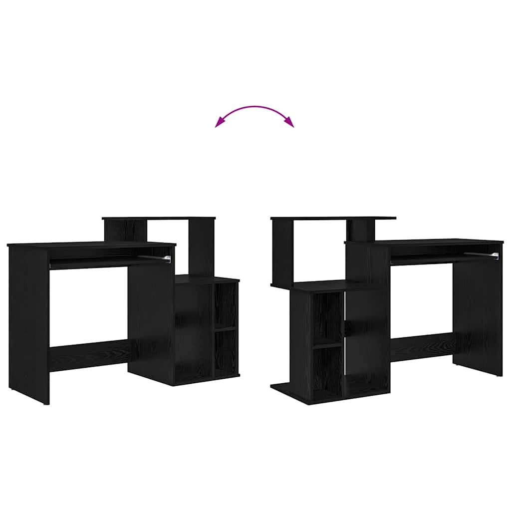 Schreibtisch Schwarz Eichen-Optik 120,5 x 44 x 88,5 cm