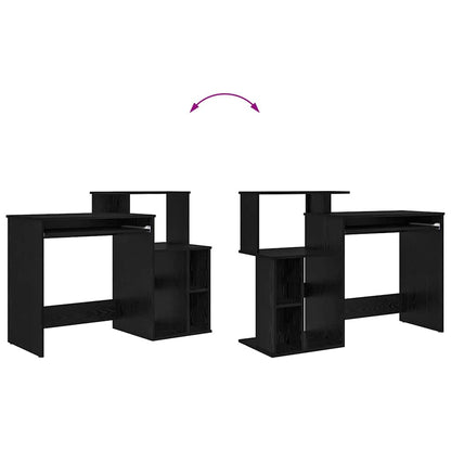Schreibtisch Schwarz Eichen-Optik 120,5 x 44 x 88,5 cm