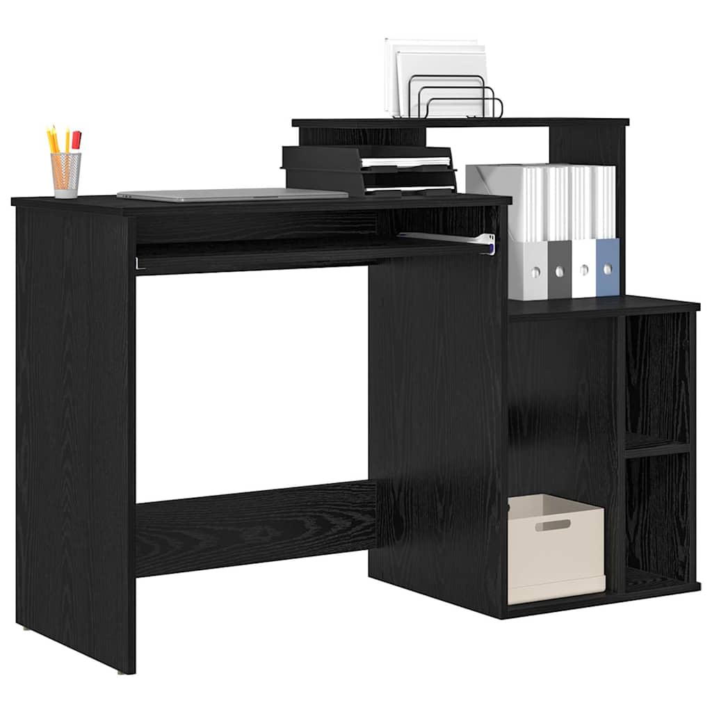 Schreibtisch Schwarz Eichen-Optik 120,5 x 44 x 88,5 cm