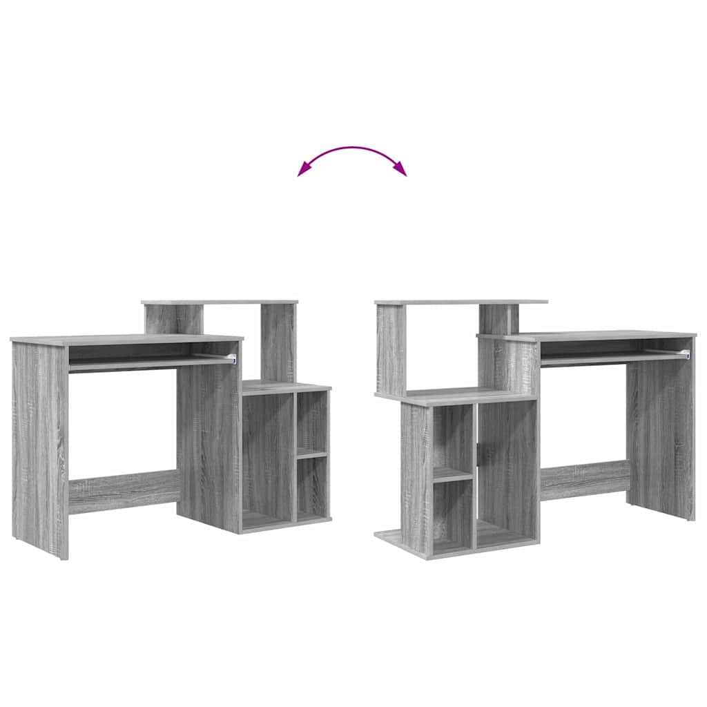 Schreibtisch Sonoma-Grau 120,5 x 44 x 88,5 cm Holzwerkstoff