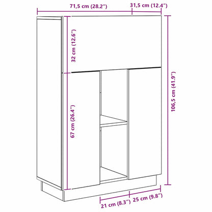 Schreibtisch Graues Sonoma Holzwerkstoff 71.5 x 31.5 x 106.5 cm