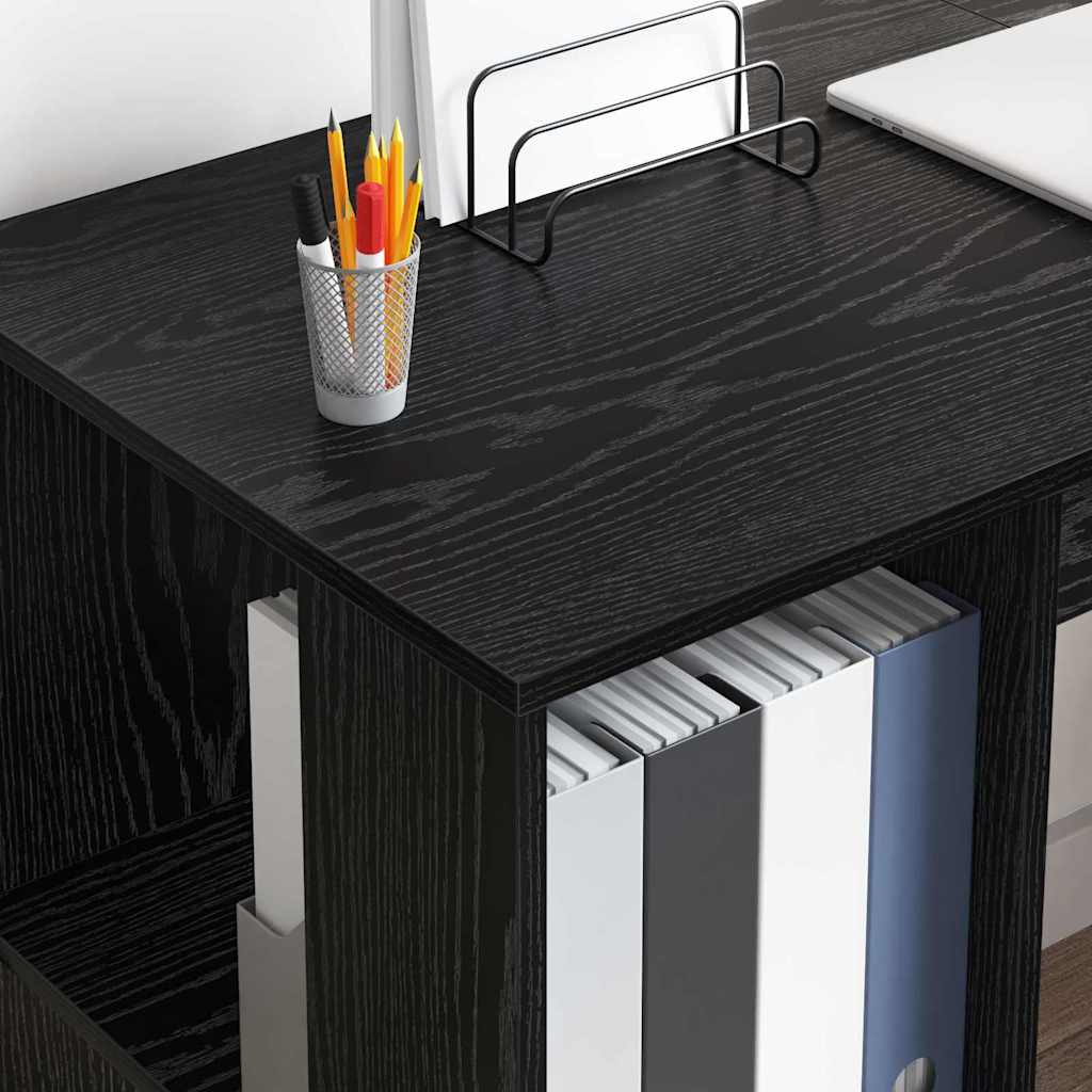 Schreibtisch Schwarz Eichen-Optik Holzwerkstoff