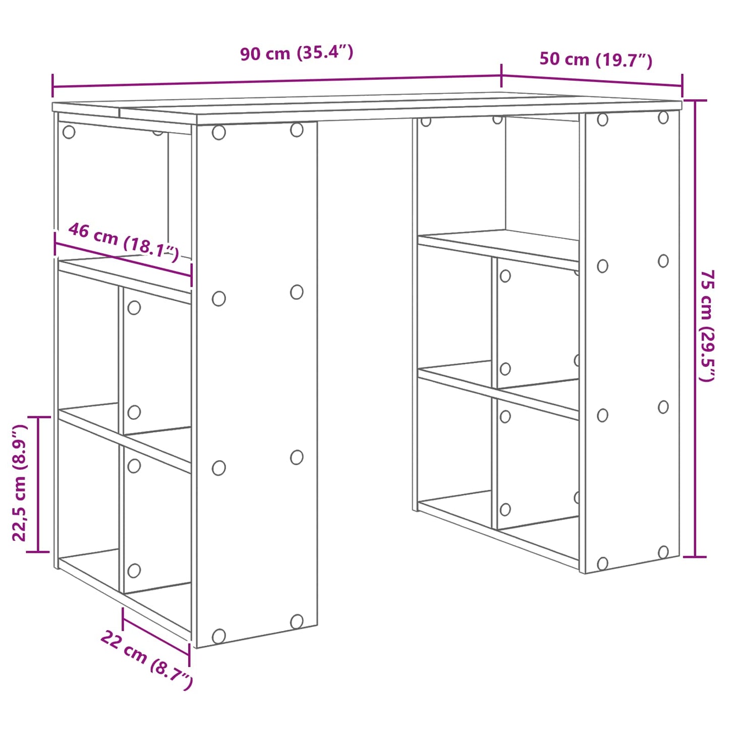 Schreibtisch Weiß Holzwerkstoff 90 x 50 x 75 cm