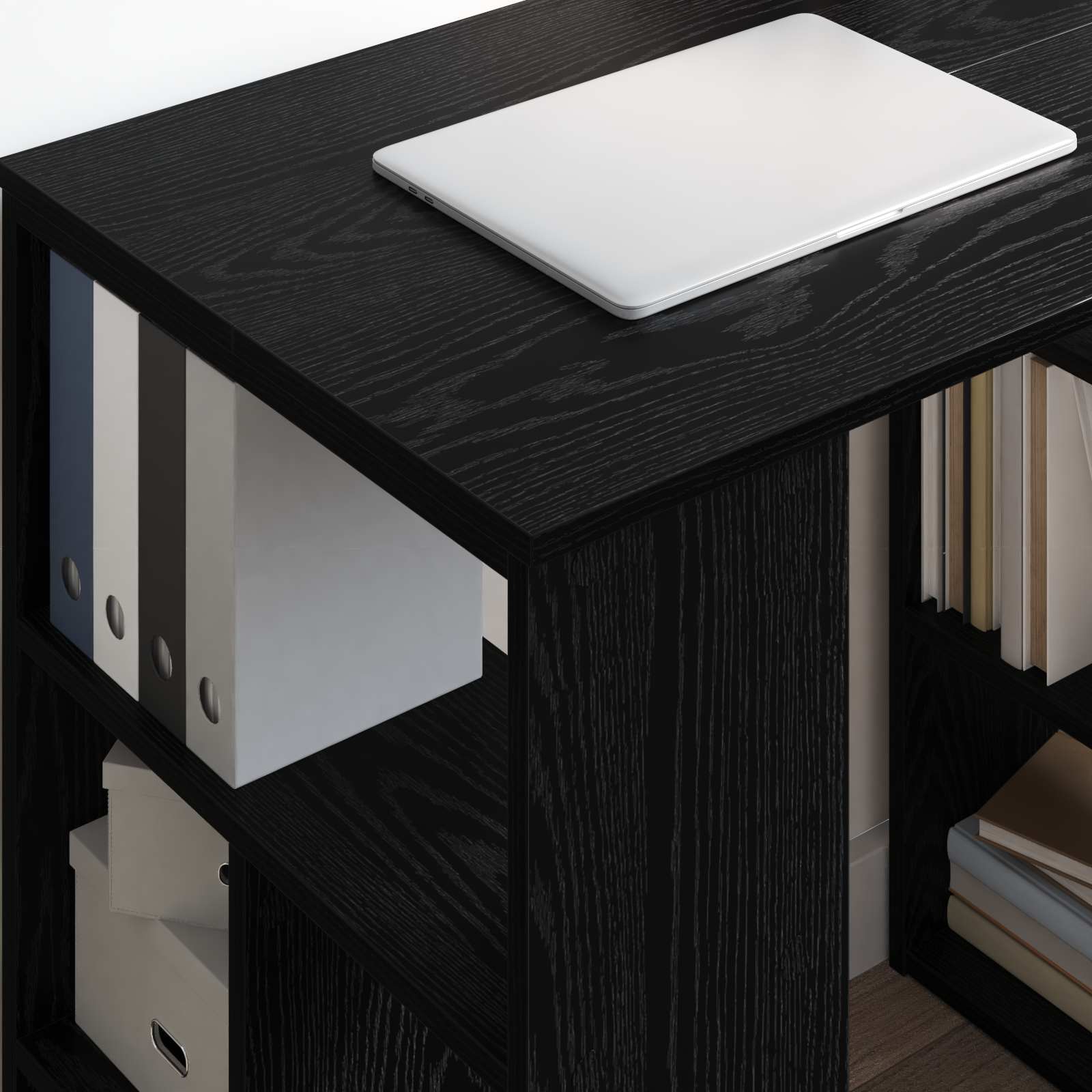 Schreibtisch Schwarz Eichen-Optik Holzwerkstoff 90 x 50 x 75 cm