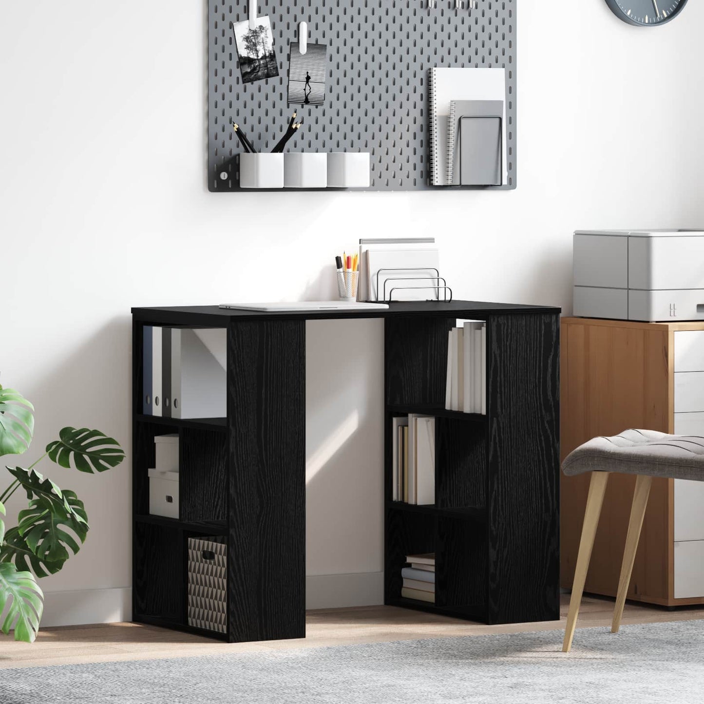 Schreibtisch Schwarz Eichen-Optik Holzwerkstoff 90 x 50 x 75 cm