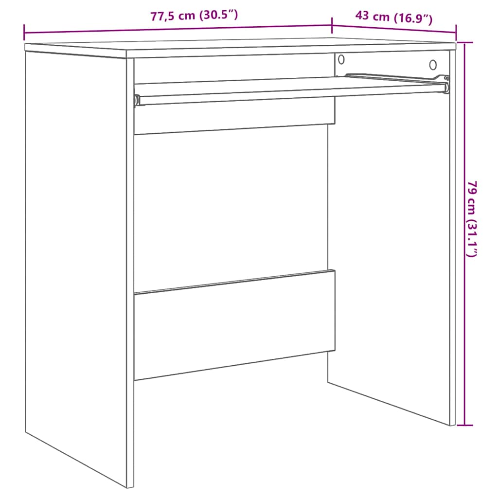 Schreibtisch Sonoma-Eiche Holzwerkstoff 77,5 x 43 x 79 cm